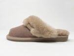Cashmere Taupe Sheepskin slippers 100% made of real Sheepskin and Leather