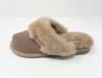 Cashmere Taupe Sheepskin slippers 100% made of real Sheepskin and Leather - Image 4