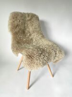 Curly Beige Sheepskin rug 100% Natural Wool Made of New Zealand Sheep