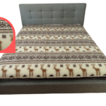 Brown and White Merino Wool blanket