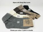 2 pair bundle of Natural Alpaca Wool with Sheep Wool socks/Organic Coloured, Alpaca socks, Trekking socks, Unisex socks, Winter socks - Image 6
