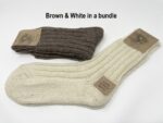 2 pair bundle of Natural Alpaca Wool with Sheep Wool socks/Organic Coloured, Alpaca socks, Extra Thick, Trekking socks, Unisex socks, Winter socks - Image 2