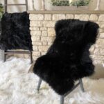 New Zealand Black Sheepskin rug 100% Natural