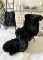 New Zealand Black Sheepskin rug 100% Natural - Image 2