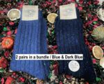 2 Pairs Natural Recycled Sheep Wool socks,Trekking socks,Unisex socks,Sheepskin Slippers,Woollen socks,Winter socks,Alpaca socks - Image 4