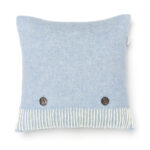 Aqua 100% Merino Wool Cushion with Feather filling, Herringbone Collection - Bronte by Moon