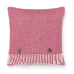 Cerise 100% Merino Wool Cushion with Feather filling, Herringbone Collection - Bronte by Moon