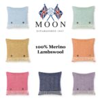 Gold 100% Merino Wool Cushion with Feather filling, Herringbone Collection - Bronte by Moon - Image 2