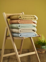 100% Aqua Merino Wool Throw Blanket, Herringbone Collection - Bronte by Moon - Image 3