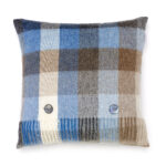 Aqua 100% Merino Wool Cushion with Feather filling, Harlequin Collection - Bronte by Moon