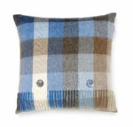 Aqua 100% Merino Wool Cushion with Feather filling, Harlequin Collection - Bronte by Moon