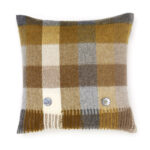 Gold 100% Merino Wool Cushion with Feather filling, Harlequin Collection - Bronte by Moon