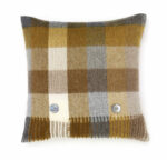 Gold 100% Merino Wool Cushion with Feather filling, Harlequin Collection - Bronte by Moon