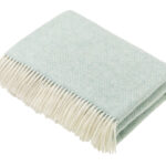 100% Eucalyptus Merino Wool Throw Blanket, Herringbone Collection - Bronte by Moon