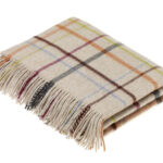 Multi Beige Merino Wool Throw Blanket, Multicolour Collection - Bronte by Moon