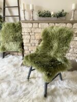 New Zealand Lime / Green Sheepskin rug 100% Natural