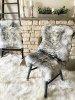 New Zealand Grey Tip / Grey Wolf Sheepskin rug 100% Natural