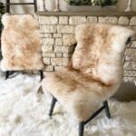 New Zealand Brown Tip / Wolf Sheepskin rug 100% Natural
