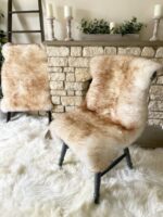 New Zealand Brown Tip / Wolf Sheepskin rug 100% Natural