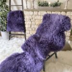 Double New Zealand Purple Sheepskin rug 100% Natural