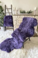New Zealand Purple Sheepskin rug 100% Natural - Image 2
