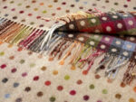 Multispot Beige Merino Wool Throw Blanket, Multicolour Collection - Bronte By Moon - Image 2