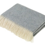 100% Duck Egg Shetland Lambswool Throw Blanket, Shetland Herringbone Collection - Bronte by Moon