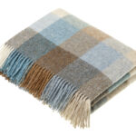 Harlequin Eau De Nil 100% Pure New Wool Throw Blanket – Made by Bronte by Moon in UK