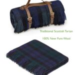 Black Watch Tartan Wool Throw Blanket, Tartan Collection - Bronte by Moon