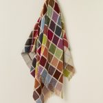 Bronte by Moon Merino Lambswool Throw – Multi Block Beige – Soft Wool Blanket