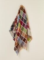 Bronte by Moon Merino Lambswool Throw – Multi Block Beige – Soft Wool Blanket