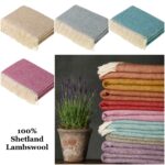 Brick Shetland Lambswool Throw Blanket - Herringbone Collection, Made by Bronte by Moon in UK - Image 5