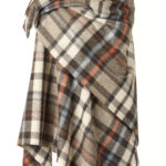 100% Buttertubs Natural Merino Wool Tartan Shawl, Poncho Wrap - Bronte by Moon