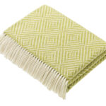 100% Lime Merino Wool Throw Blanket, Brights Collection - Bronte by Moon