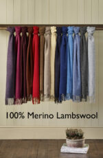 100% Merino Lambswool Scarf, Plain Colour Collection - Made by Bronte by Moon in UK