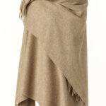 100% Camel Merino Wool Shawl, Poncho Wrap - Bronte by Moon