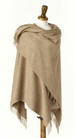 100% Purple Merino Wool Shawl, Poncho Wrap - Bronte by Moon - Image 7