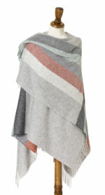 100% Purple Merino Wool Shawl, Poncho Wrap - Bronte by Moon - Image 10