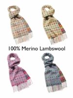 100% Multicolour Merino Wool Scarf, MultiSpot Collection - Bronte by Moon - Image 2