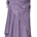 100% Lavender Merino Wool Shawl, Poncho Wrap - Bronte by Moon
