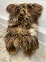 Natural Brown Icelandic Sheepskin rug fur 100% Natural, Long Fur, NATURAL BROWN COLOUR – NOT DYED - Image 2