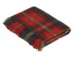 Dark Maple Scottish Tartan Throw Blanket 100% Merino Lambswool, Made by Bronte by Moon in UK - Tartan collection