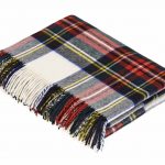 Dress Stewart Scottish Tartan Throw Blanket 100% Merino Lambswool, Made by Bronte by Moon in UK - Tartan collection