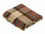 Antique Dress Stewart Scottish Tartan Throw Blanket 100% Merino Lambswool, Made by Bronte by Moon in UK - Tartan collection