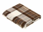Natural Dress Stewart Scottish Tartan Throw Blanket 100% Merino Lambswool, Made by Bronte by Moon in UK - Tartan collection