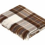 Natural Dress Stewart Scottish Tartan Throw Blanket 100% Merino Lambswool, Made by Bronte by Moon in UK - Tartan collection