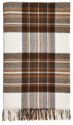 Natural Dress Stewart Scottish Tartan Throw Blanket 100% Merino Lambswool, Made by Bronte by Moon in UK - Tartan collection - Image 2