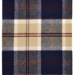 Bannockbane Navy Scottish Tartan Throw Blanket 100% Merino Lambswool, Made by Bronte by Moon in UK - Tartan collection