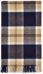 Bannockbane Navy Scottish Tartan Throw Blanket 100% Merino Lambswool, Made by Bronte by Moon in UK - Tartan collection