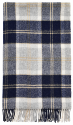 Bannockbane Silver Scottish Tartan Throw Blanket 100% Merino Lambswool, Made by Bronte by Moon in UK - Tartan collection - Image 2